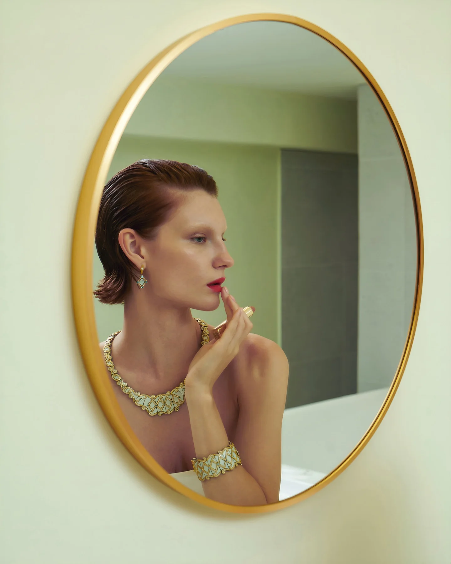Getting ready in front of a mirror — Villa Elia
